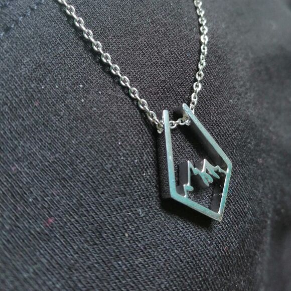 Mountain Skyline Pendant Necklace in Silver - Picture 2 of 5